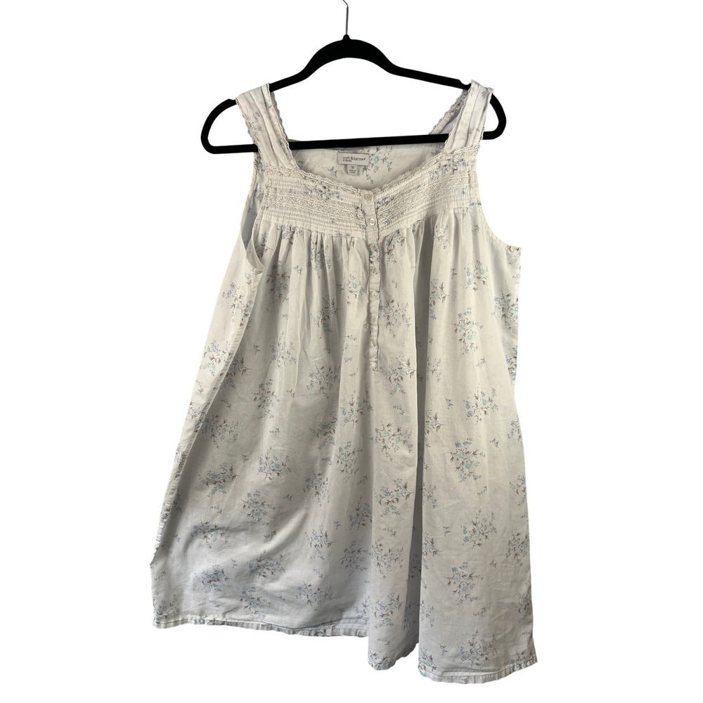 Vintage Croft & Barrow Intimates Cotton Floral Lace Trim Nightgown SZ 1X